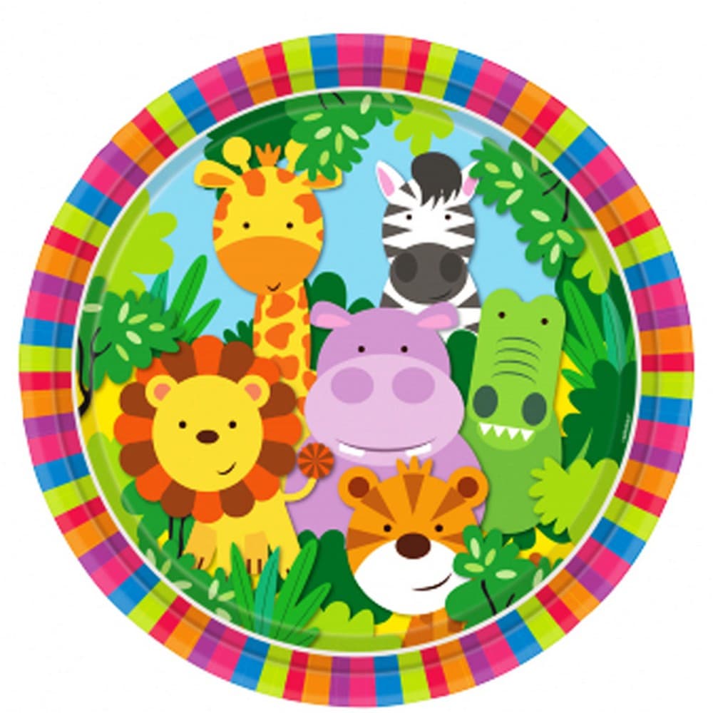 Amscan Jungle Friends Plates (Pack Of 8)
