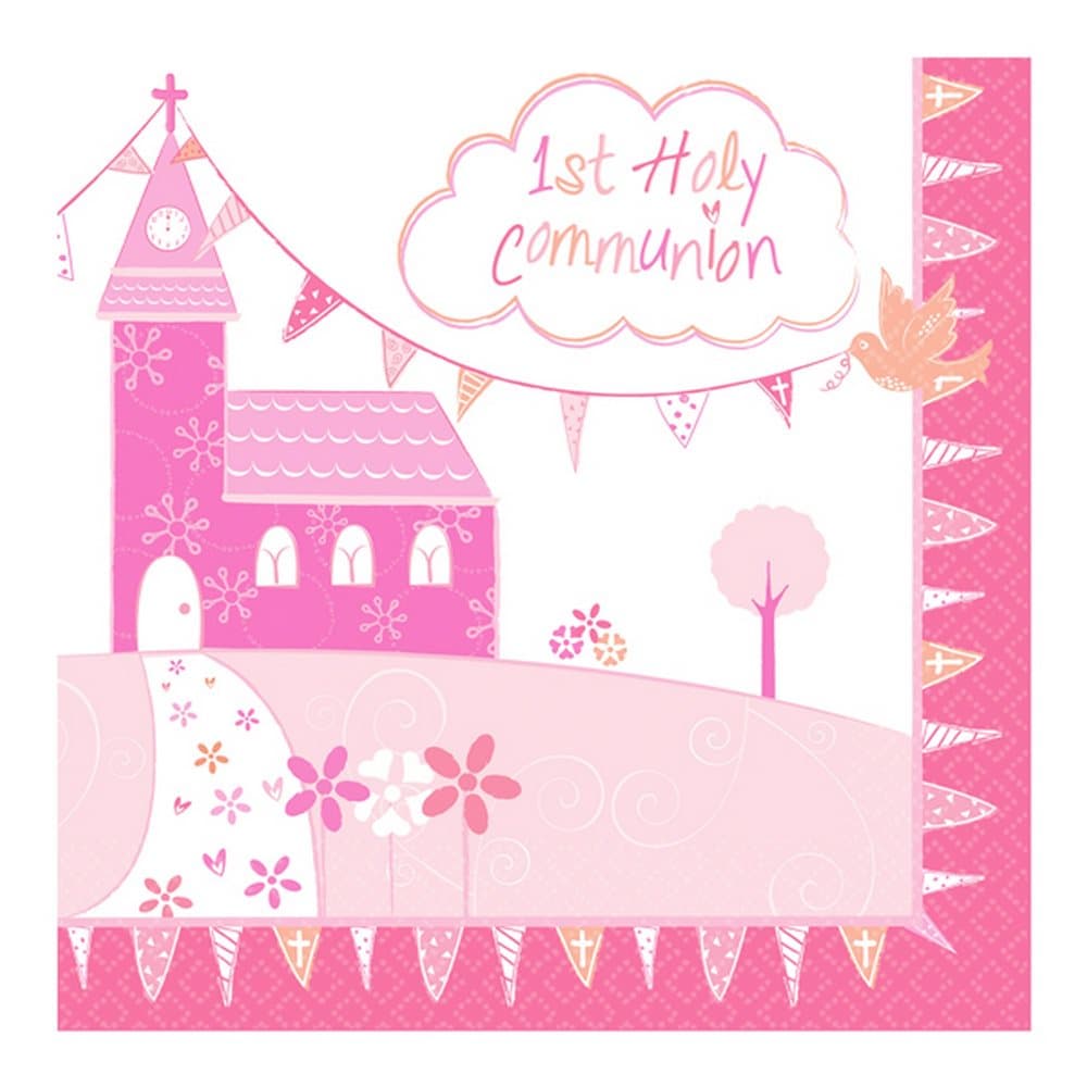 Amscan Communion Church Pink Napkins (Pack Of 16)