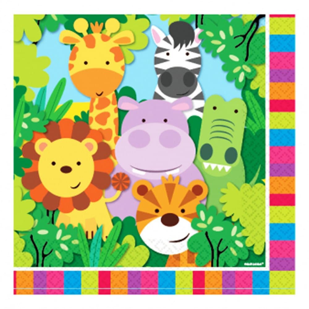 Amscan Jungle Friends Lunch Napkins (Pack Of 20)