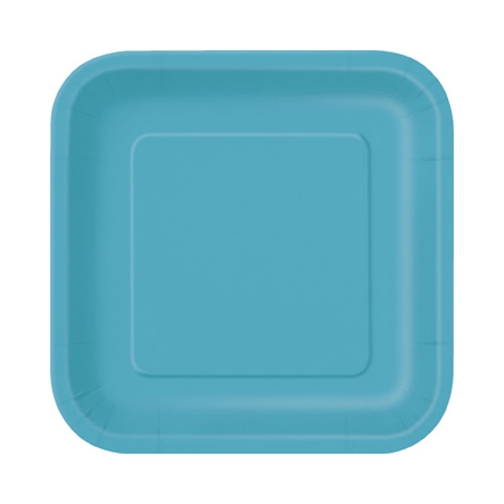 Unique Party 9 Inch Square Plates (Pack of 14)