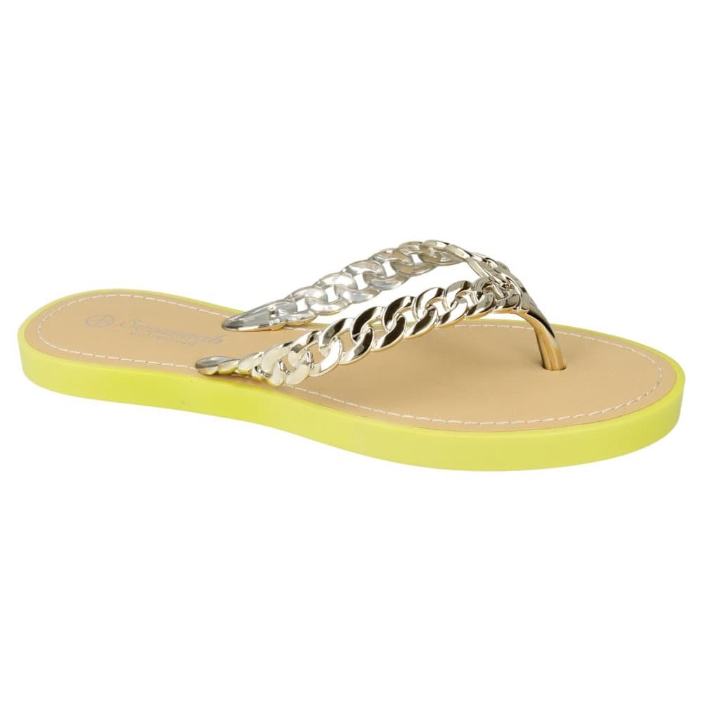 Savannah Womens/Ladies Toe Post Sandals With Upper Detailing
