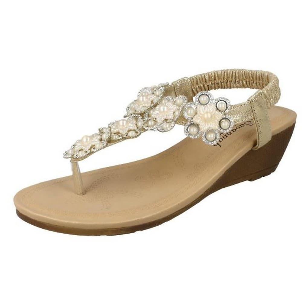 Savannah Womens/Ladies Mid Wedge Sandals