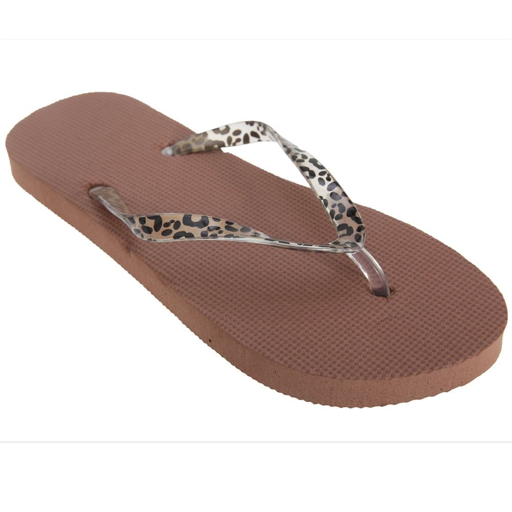 Floso Kvinnor / damer tå-flip flops med leopard-tryckrem