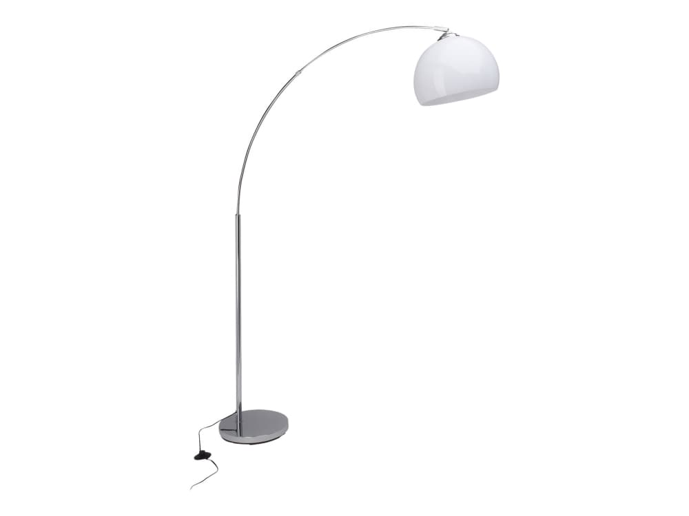 Brilliant Vessa - Golvlampa - 1 uttag - E27 - arc - vit, krom