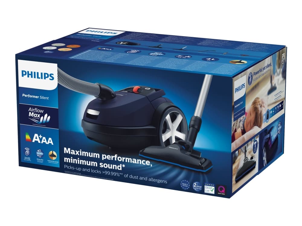Philips Performer Silent FC8780 - Dammsugare - med behållare - påse - louros-blå