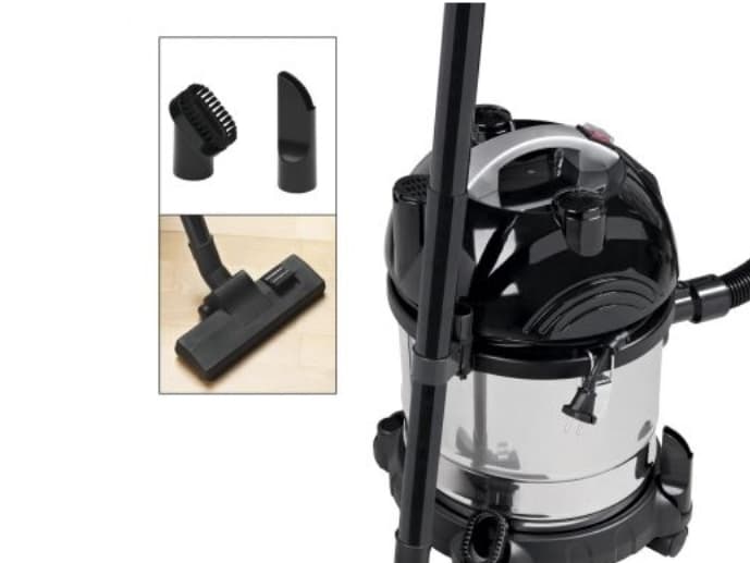 Bomann BS 9000, 1600 W, Cylinderdammsugare, 20 l, Svart, Rostfritt stål, Torr&våt, Hem