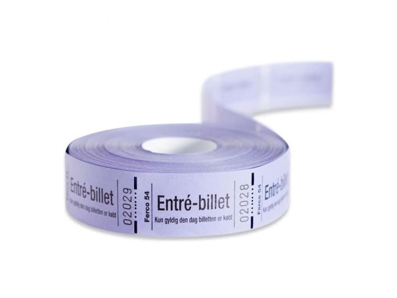 Entrebillet lilla nr.54 30x63mm 1000stk - (1000 stk.)