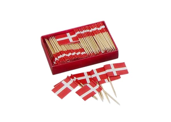 Kransekageflag papir DK 144stk/pak - (144 stk.)