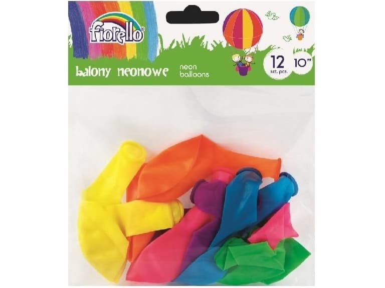 Fiorello Balloons Neon 10 '' mix 12 pieces FIORELLO