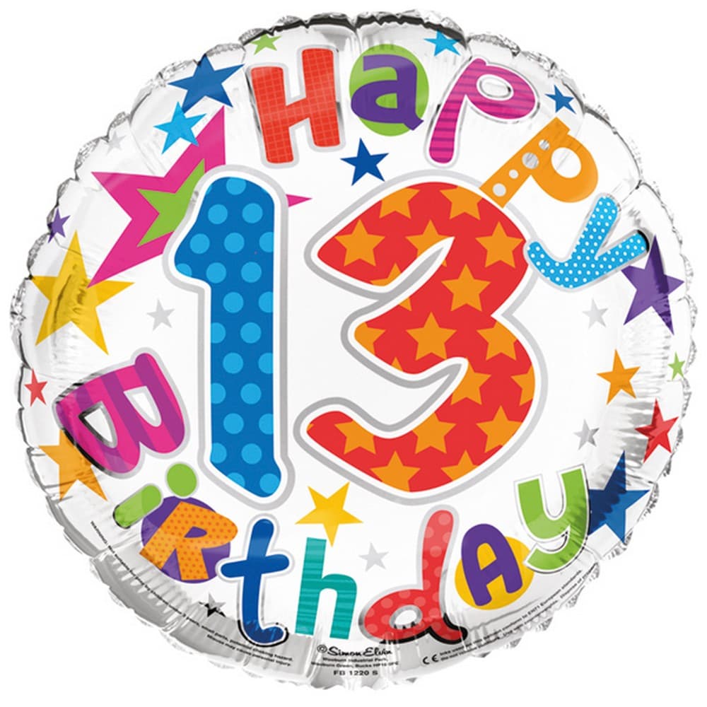 Simon Elvin 18 Inch Age 13 Foil Balloon