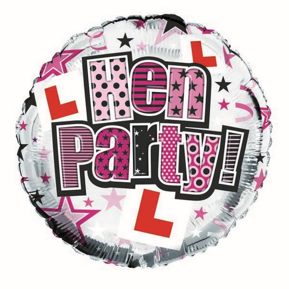 Simon Elvin 18 Inch Silver/Pink Hen Party Foil Balloon