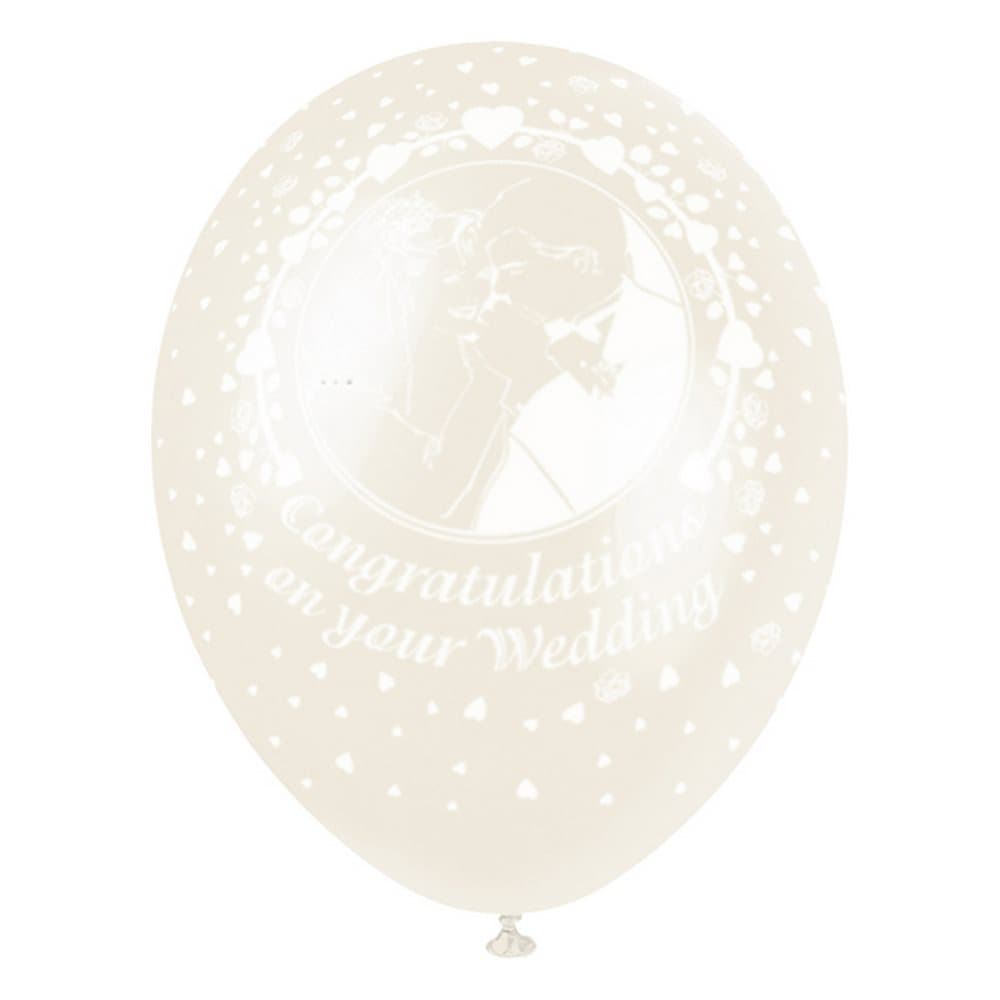 Unique Party 12 Inch Congrats Wedding Latex Balloon