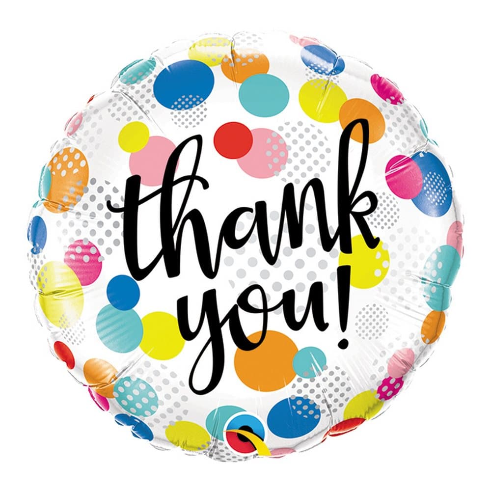 Qualatex 18 Inch Thank You Dots Upon Dots Circle Foil Balloon