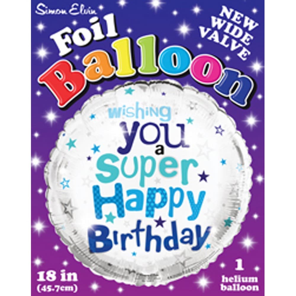 Simon Elvin 18 Inch Super Happy Birthday Foil Balloon