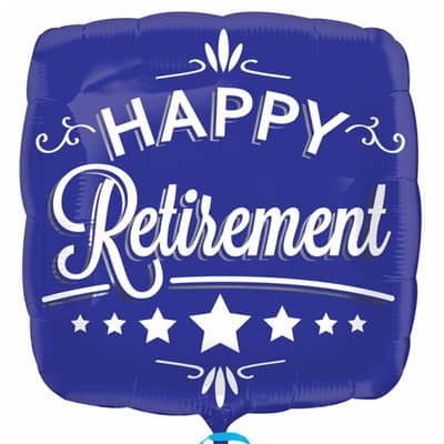 Anagram 18 Inch Happy Retirement Square Blue Foil Balloon