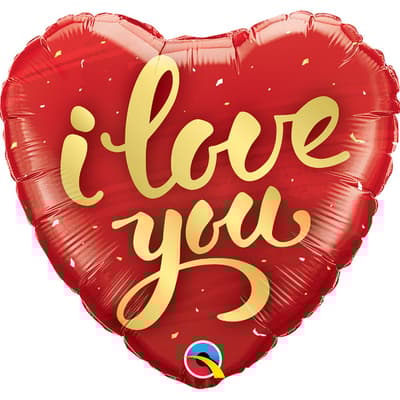 Qualatex 18 Inch I Love You Script Heart Foil Balloon