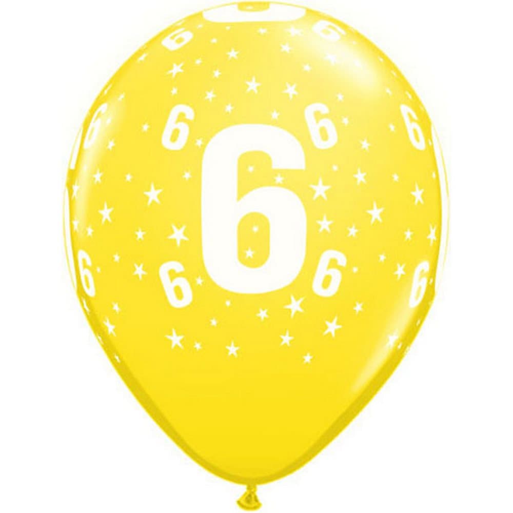 Qualatex 11 Inch Multicoloured Latex Birthday Number Balloons (Age 1-100)