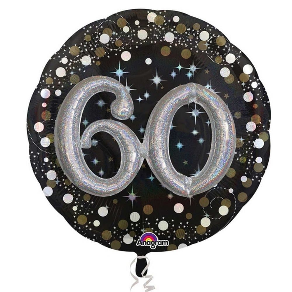 Anagram Supershape Sparkling 60th Birthday Balloon