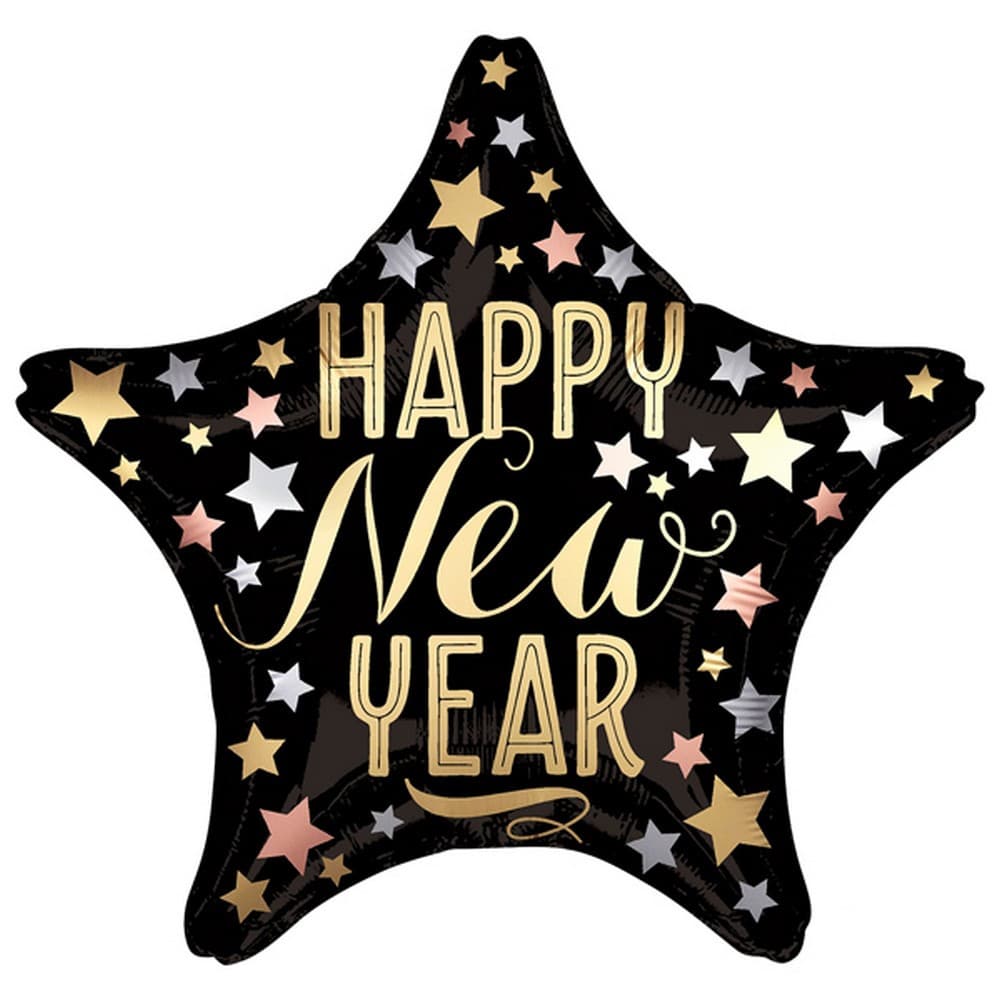 Anagram Star New Year Satin Luxe Foil Balloon