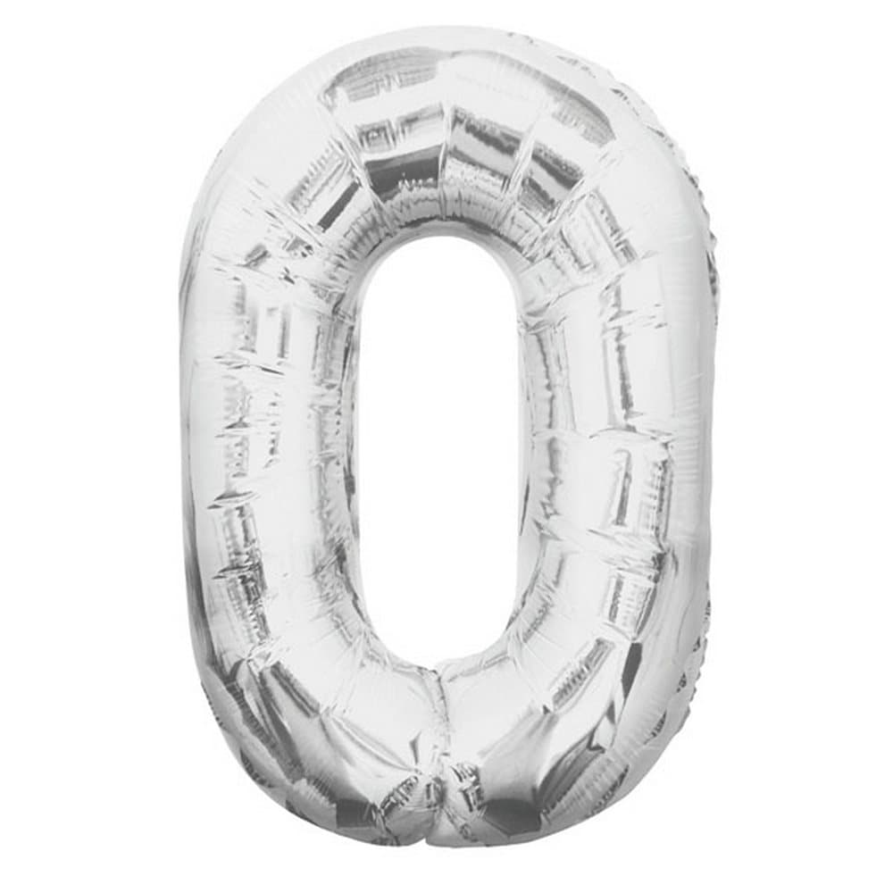 Unique Party 34 Inch Silver Glitz Number Balloon (0-9)