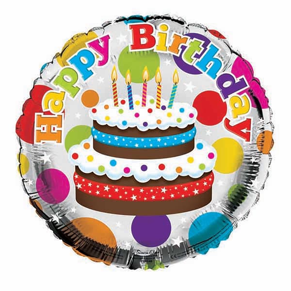 Simon Elvin 18 Inch Happy Birthday Cake Design Foil Balloon