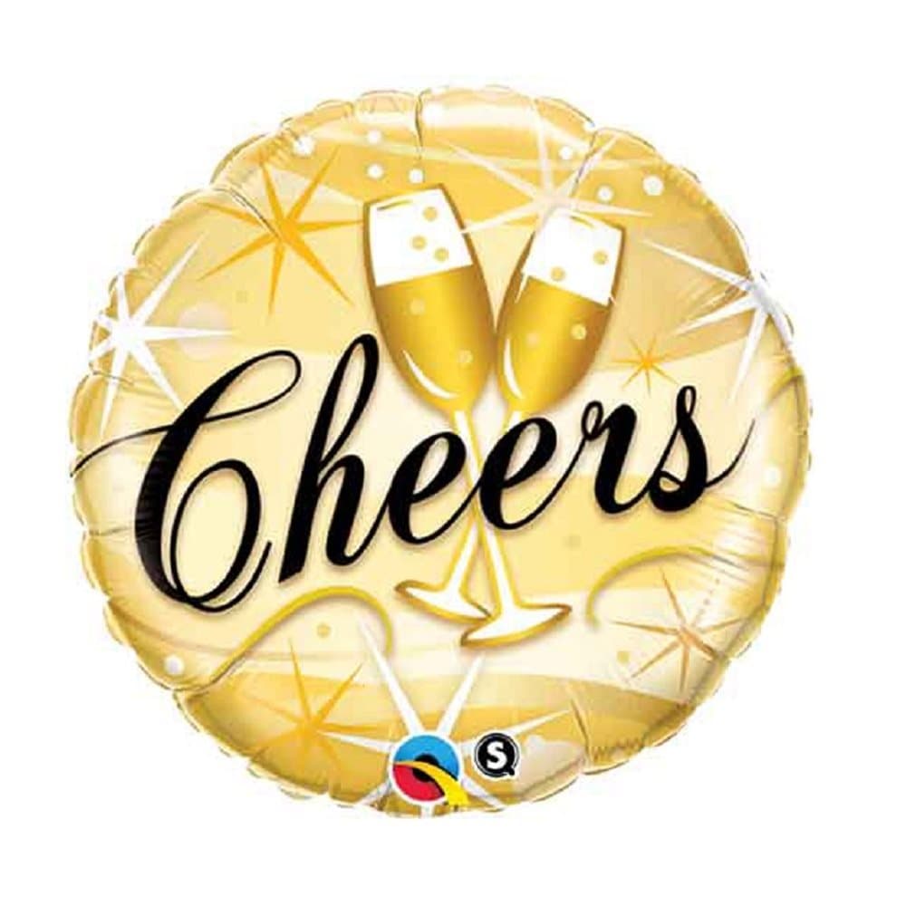 Qualatex Foil Balloon with Cheers Starbursts Design