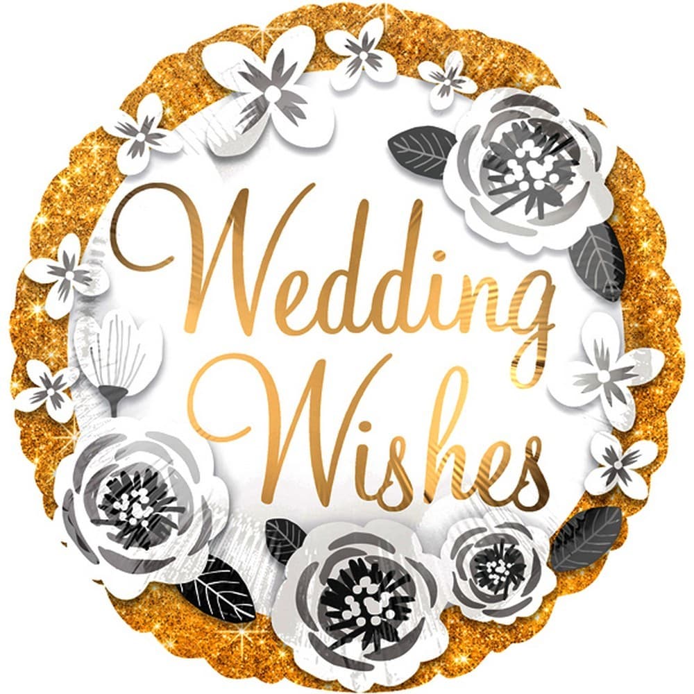 Anagram Wedding Wishes Round Foil Balloon