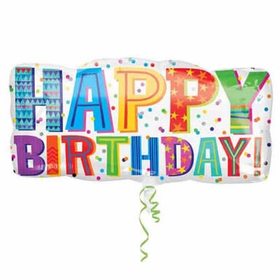 Amscan Supershape Happy Birthday Text Balloon