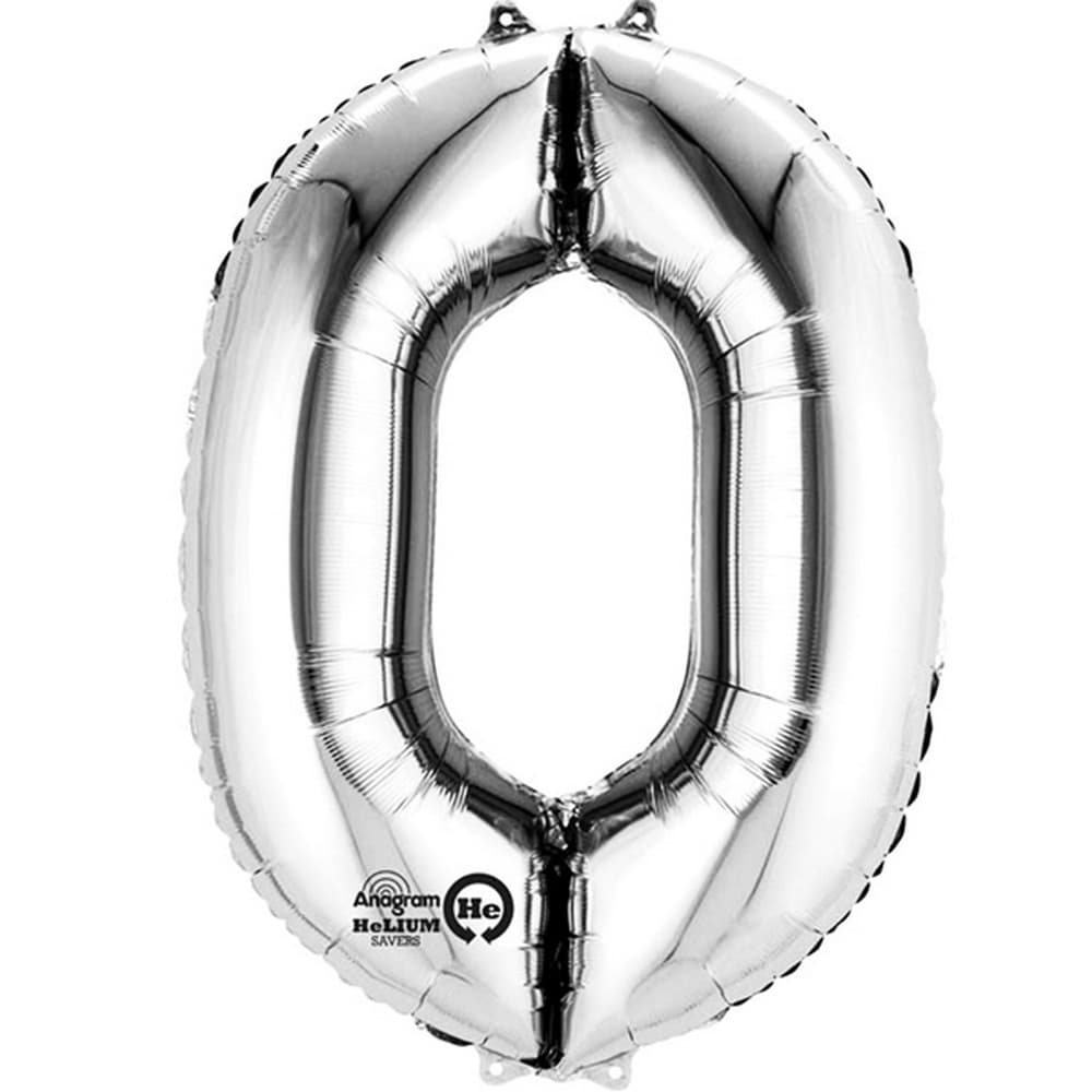 Anagram Mini Shape 16 Inch Silver Number Balloon