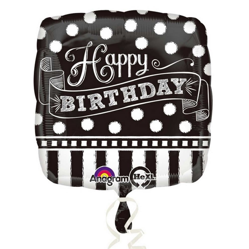 Anagram 18 Inch Polka Dot Chalkboard Design Foil Happy Birthday Balloon