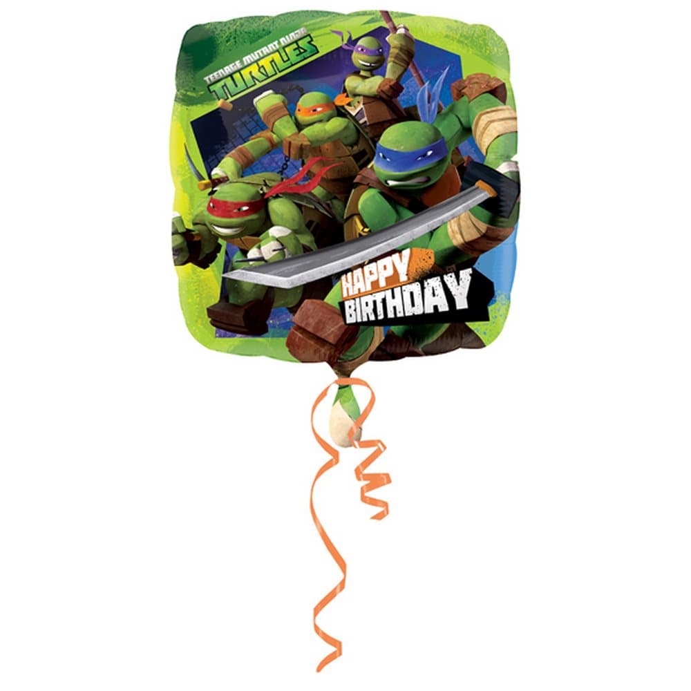 Amscan 18 Inch Teenage Mutant Ninja Turtles Happy Birthday Square Foil Balloon