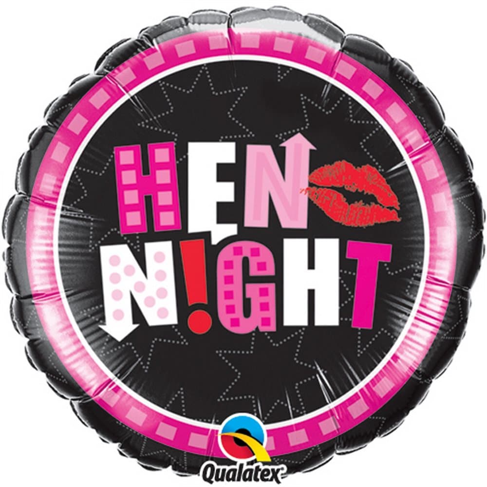 Qualatex 18 Inch Hen Night Star Pattern Circular Foil Balloon