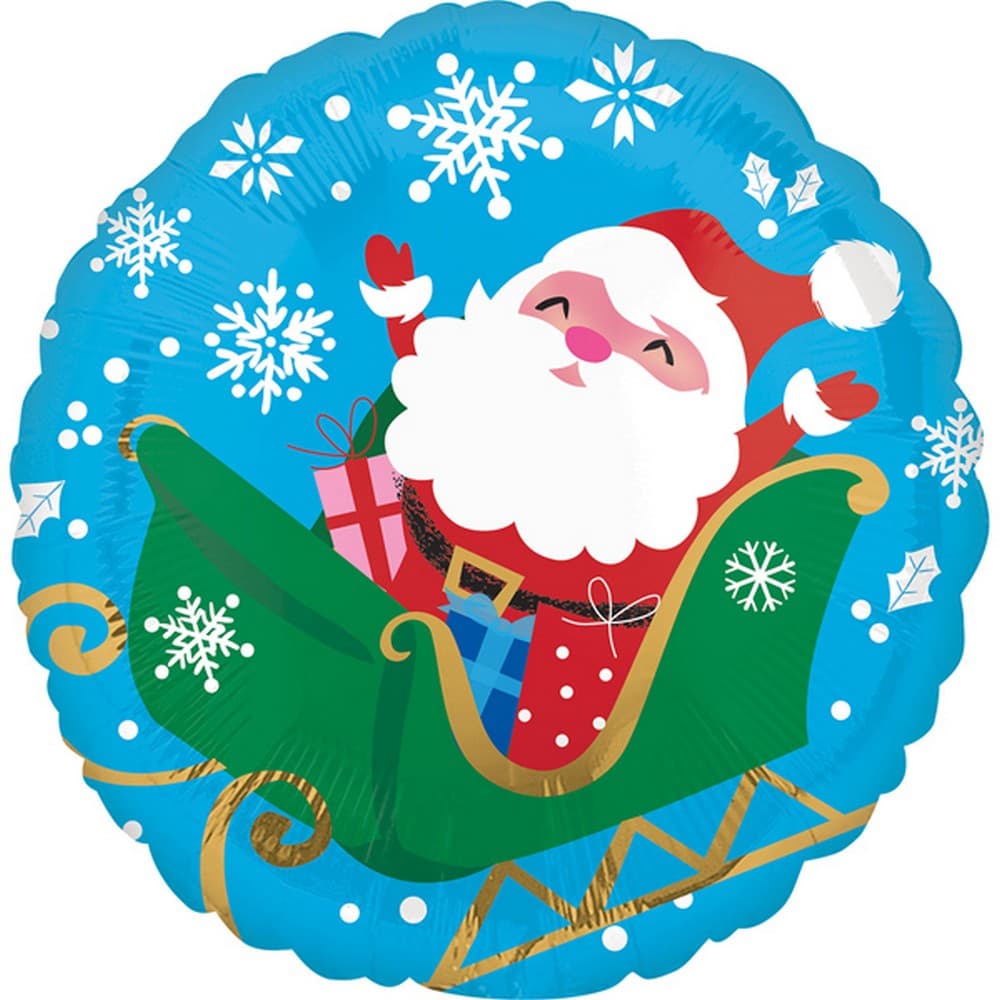 Anagram 18 Inch Santa In Sleigh Christmas Foil Balloon
