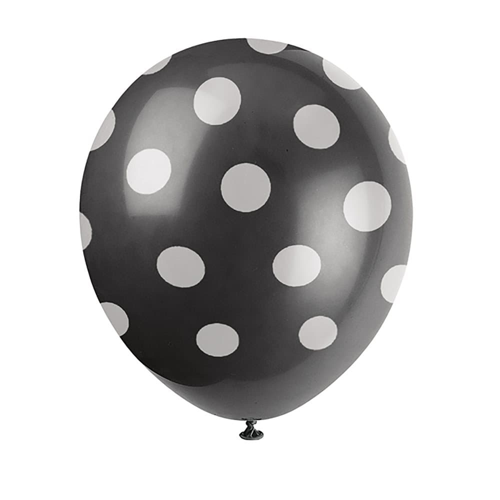 Unique Party 12 Inch Polka Dot Latex Balloons (Pack Of 6)