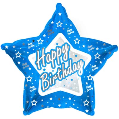 Creative Party Happy Birthday Blue Star Balloon