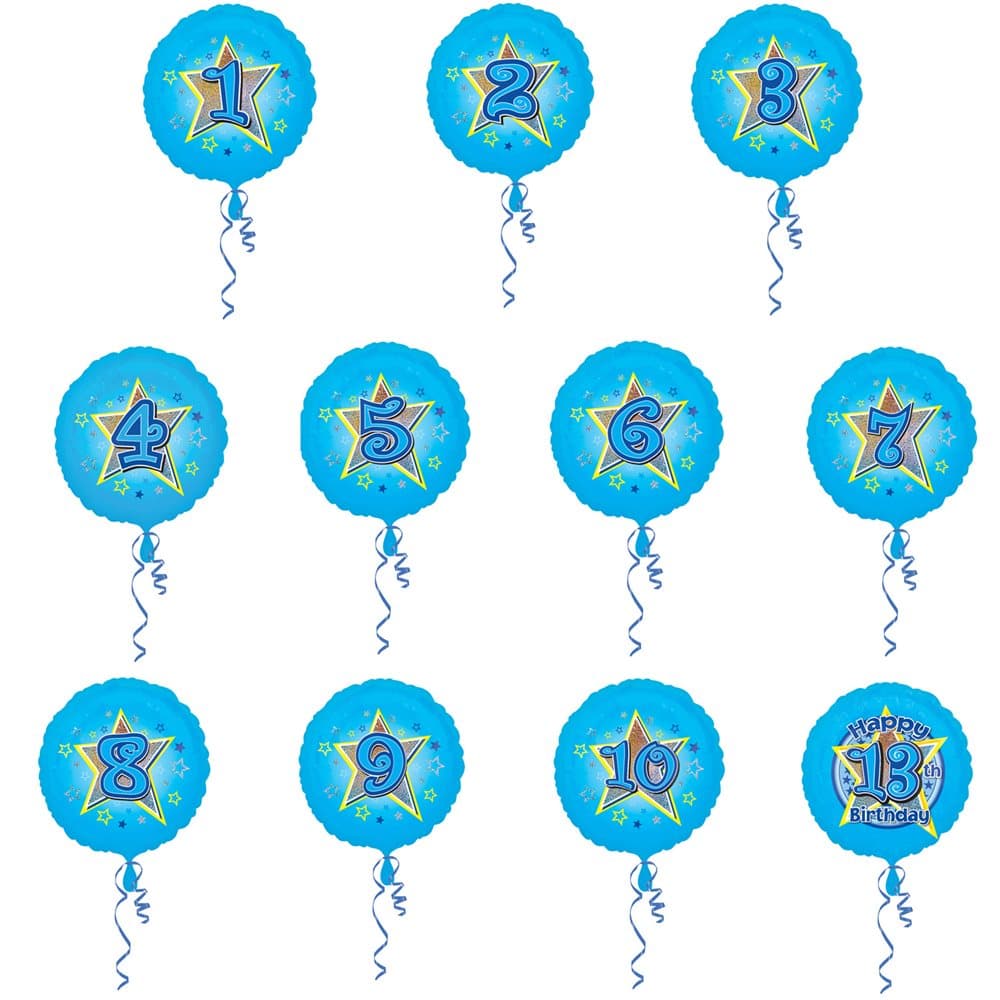 Amscan 18 Inch Glitter Star Design Circular Foil Birthday Age Balloon
