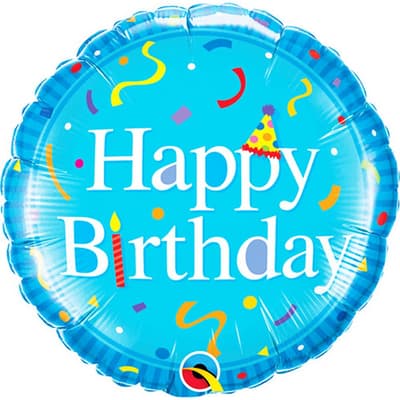 Qualatex 18 Inch Happy Birthday Round Foil Balloon