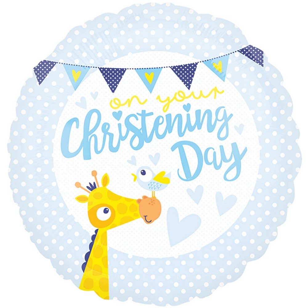 Anagram 18 Inch Christening Day Circle Foil Balloon
