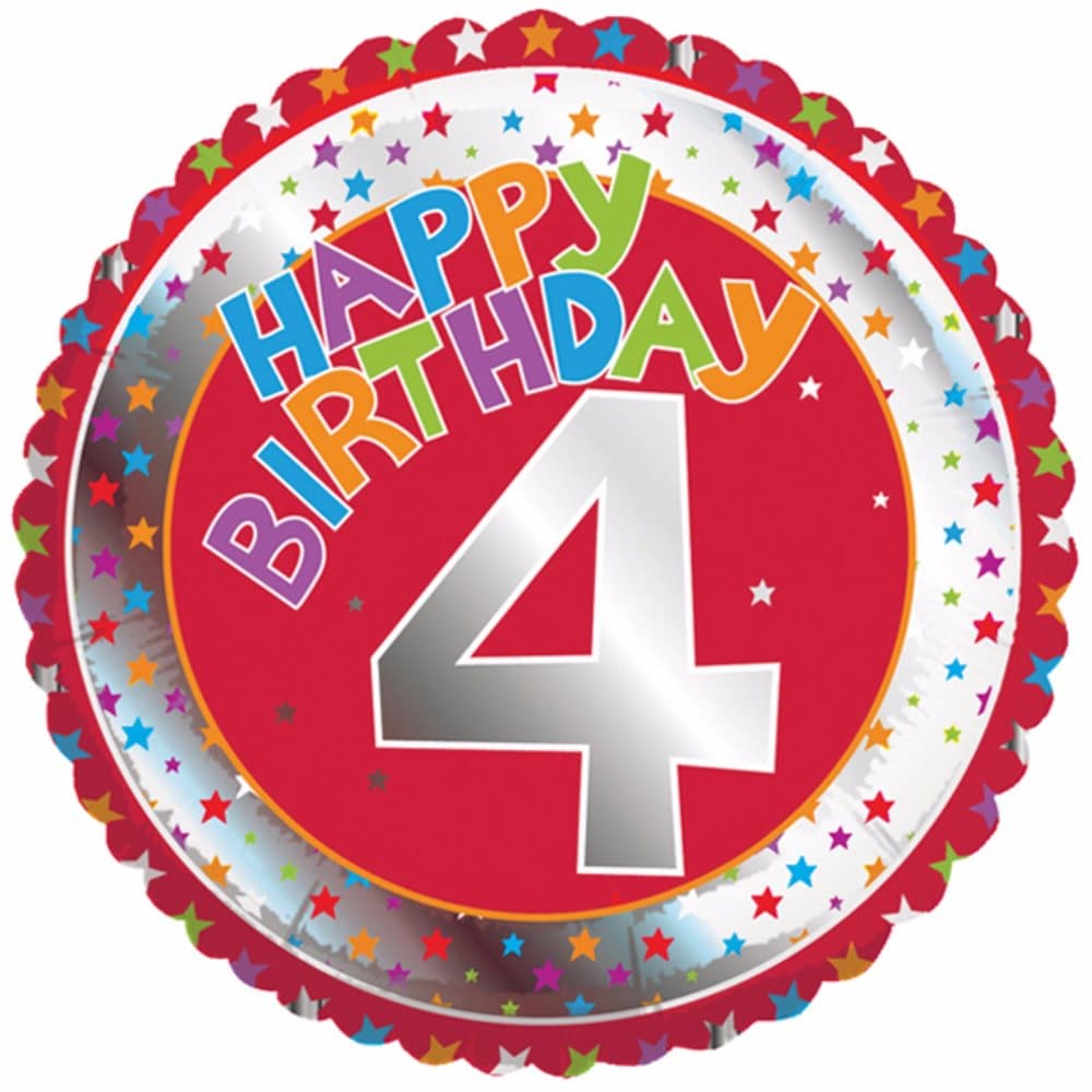 Creative Party Happy 4th Birthday Milestone Balloon