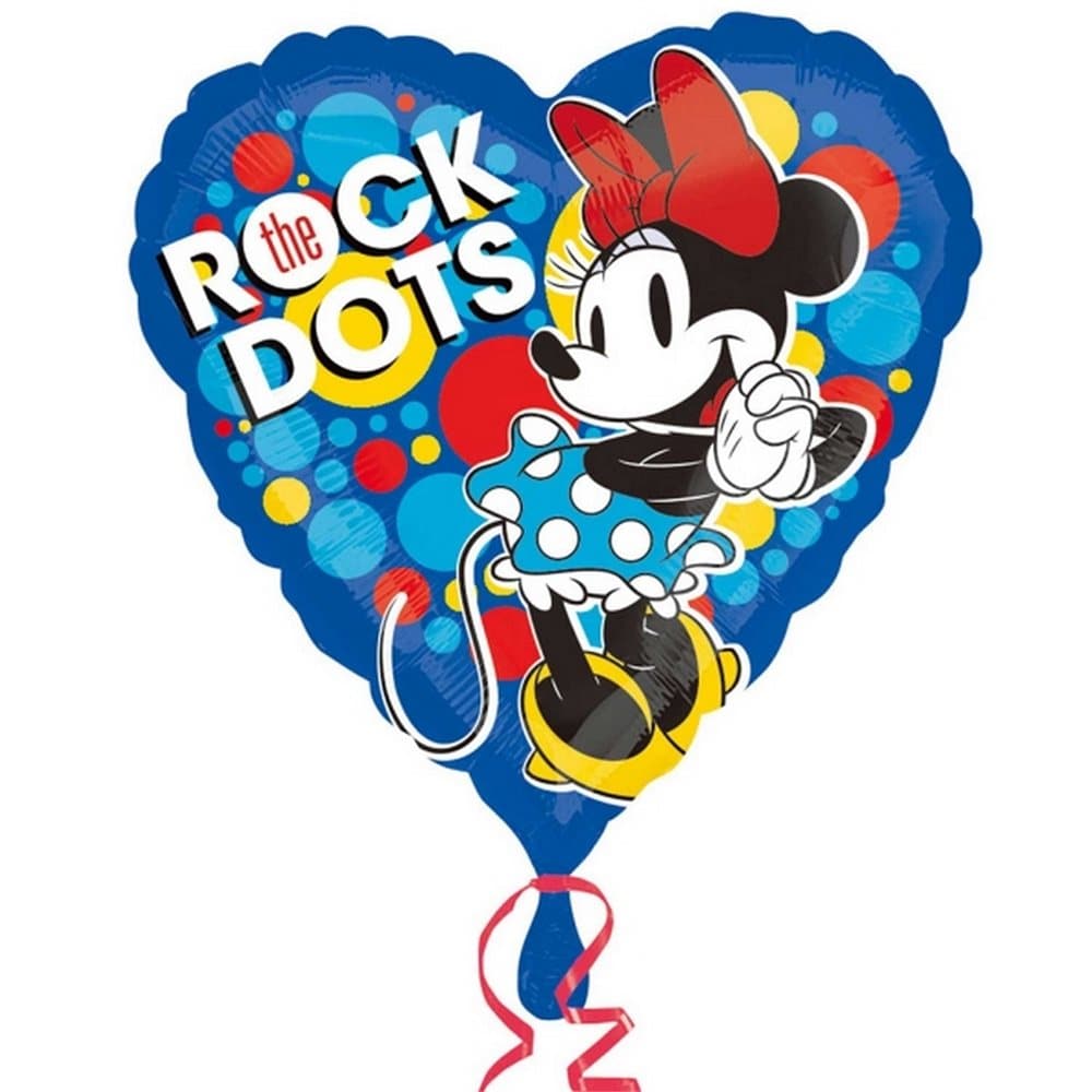 Anagram Disney Minnie Mouse Vintage Heart Shaped Foil Balloon