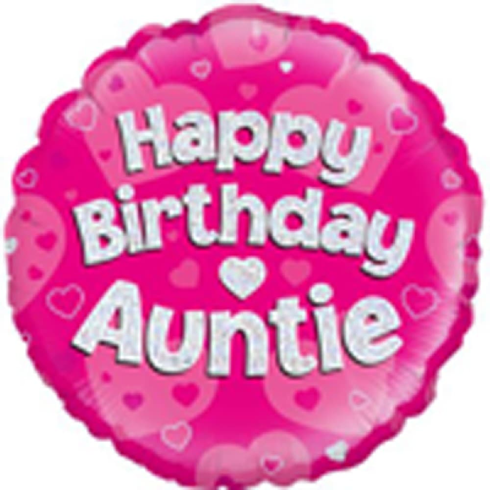 Oaktree 18 Inch Holographic Foil Birthday Auntie Balloon