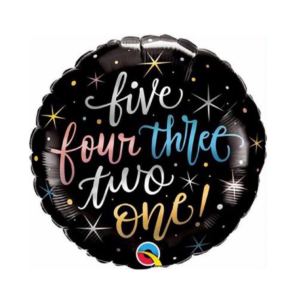 Qualatex Foil Balloon with Five Four Three Two One Design
