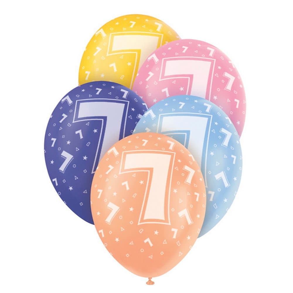 Unique Party 12 Inch Birthday Assorted Latex Balloons (Pack Of 5)