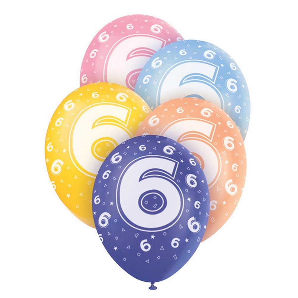 Unique Party 12 Inch Birthday Assorted Latex Balloons (Pack Of 5)