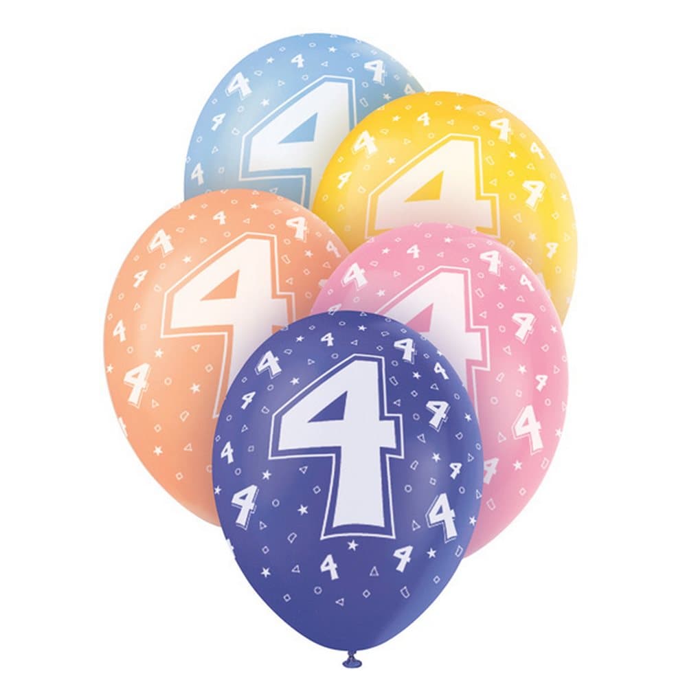 Unique Party 12 Inch Birthday Assorted Latex Balloons (Pack Of 5)