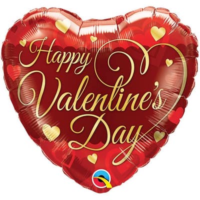 Qualatex 18 Inch Valentines Classic Script Heart Micro Foil Balloon