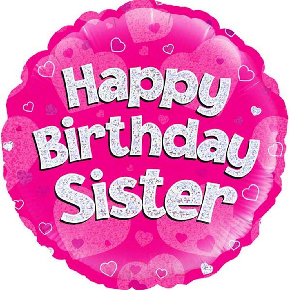 Oaktree 18 Inch Circle Happy Birthday Sister Foil Balloon