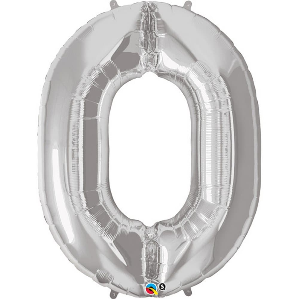 Qualatex 34 Inch Metallic Silver Number Balloons (0-9)