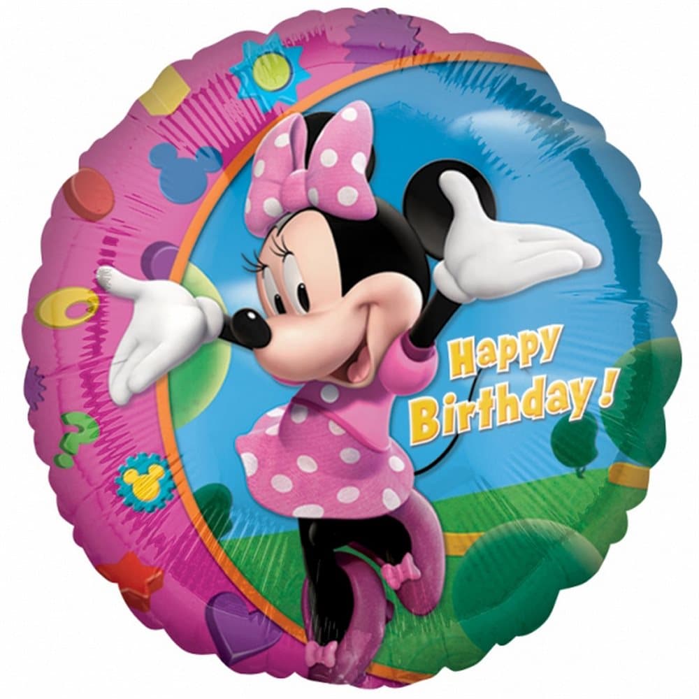 Amscan 18 Inch Disney Minnie Mouse Happy Birthday Circular Foil Balloon