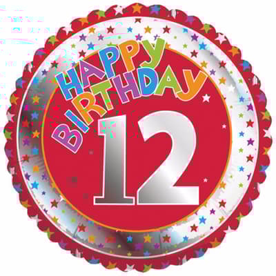 Creative Party Happy 12th Birthday Milestone Balloon